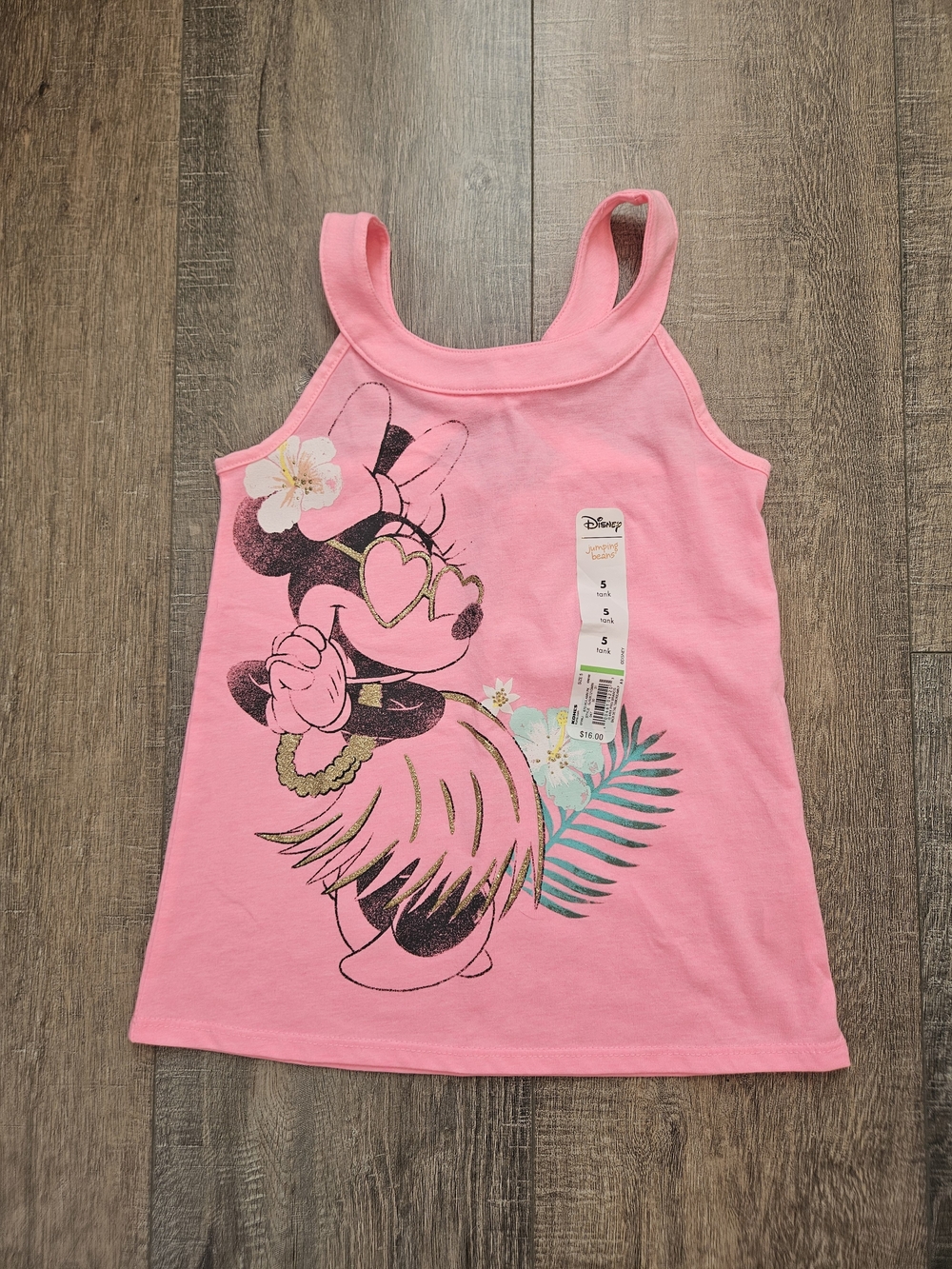 Disney Pink Minnie Mouse Tropical Graphic Tank Top